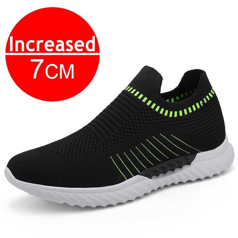 Men Sneakers Elevator Shoes Hidden Heels Breathable Heightening Shoes For Men Increase Insole 7CM Sports Casual Deodorant Shoes