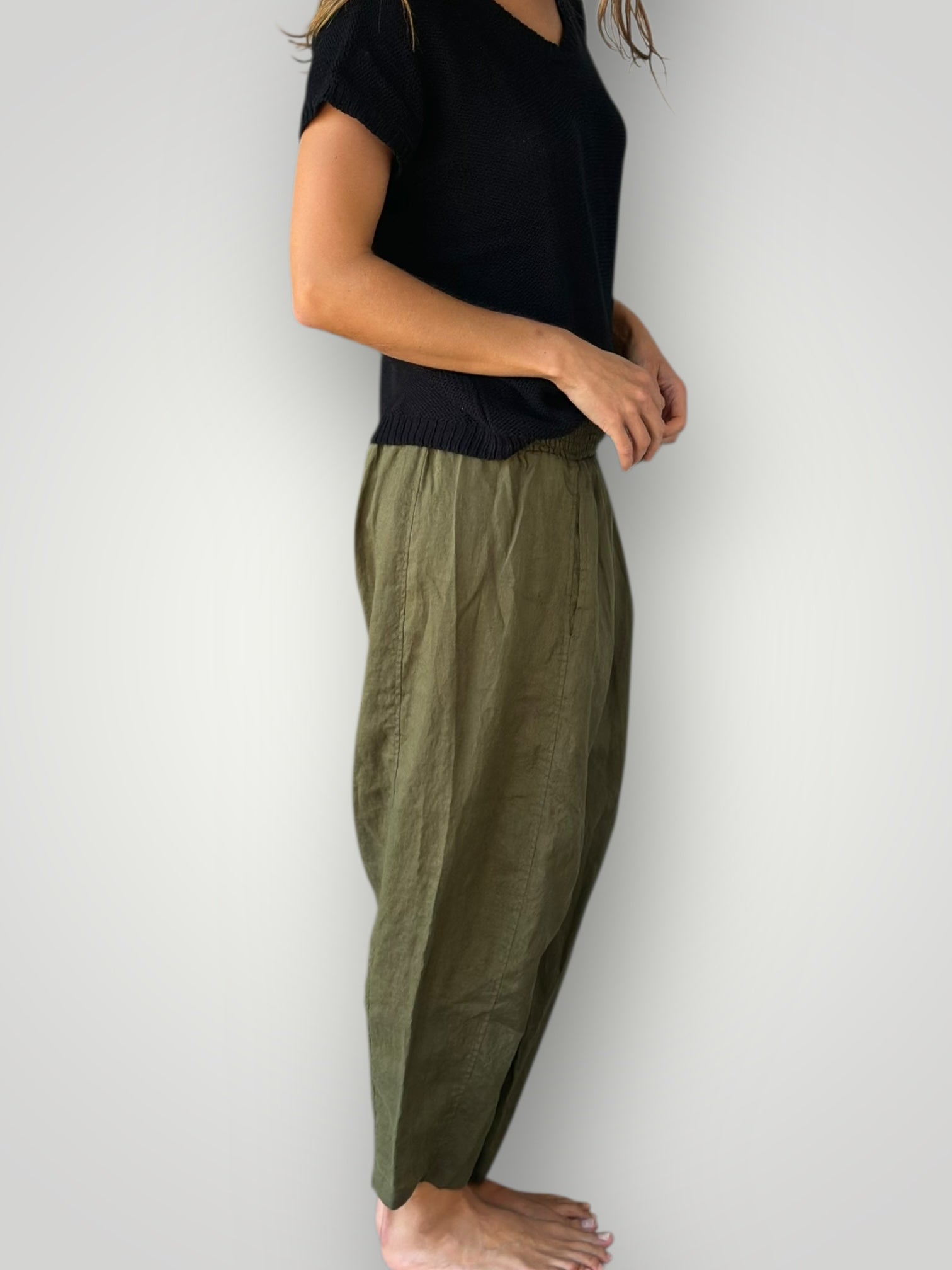 frankie pants - army linen
