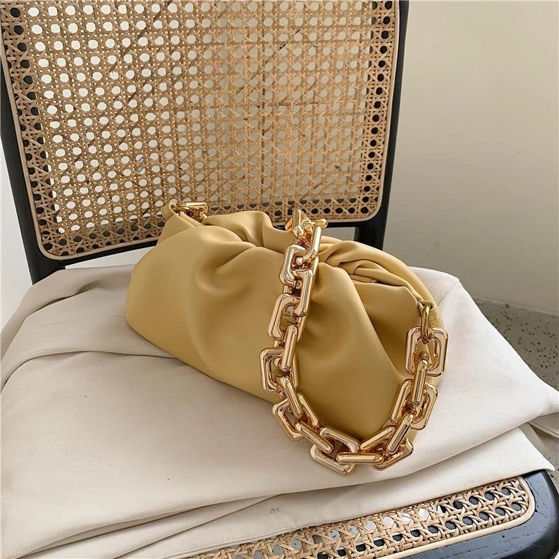 Spring New Fashion Thick Chain Cloud Bag Shoulder Portable Armpit Bag