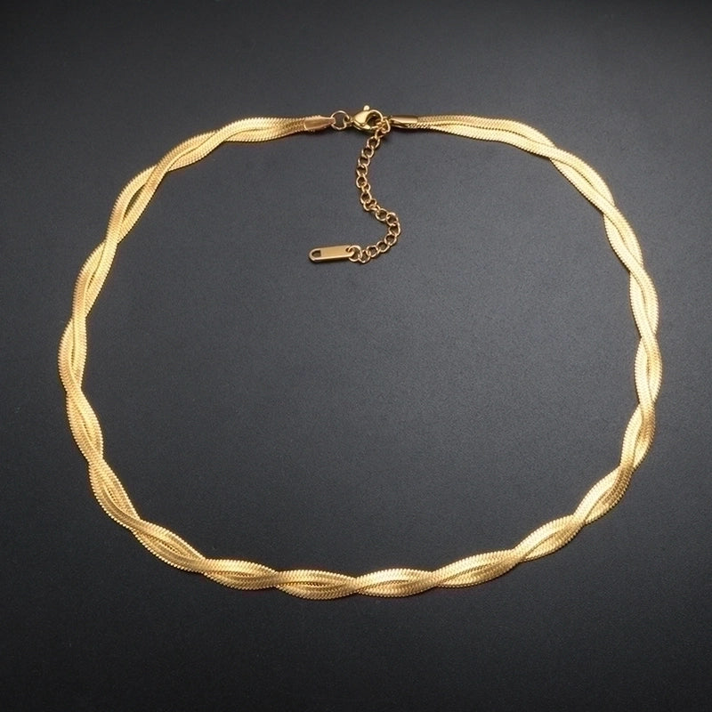 Fashion Twist 304 Stainless Steel 18K Gold Plated Rose Gold Plated Plating Stainless Steel Jewelry Sets