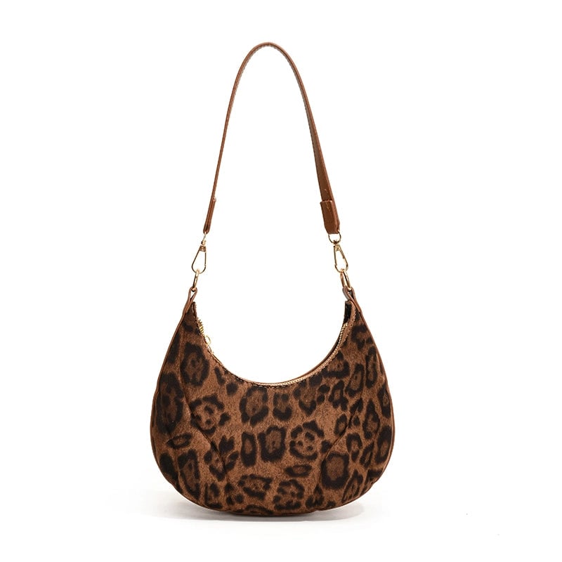 Underarm Bag Leopard Print New Moon Bag Trendy  Shoulder Bag Graceful Personality Hand Bag