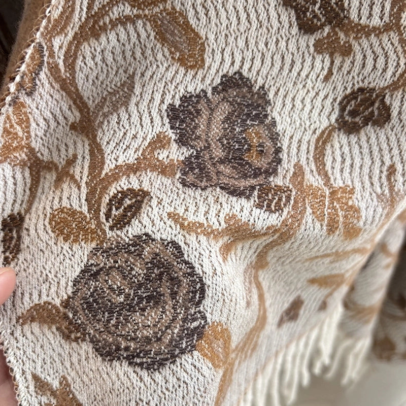 Women's Minimalist Commute Printing Flower Viscose Fiber Scarf