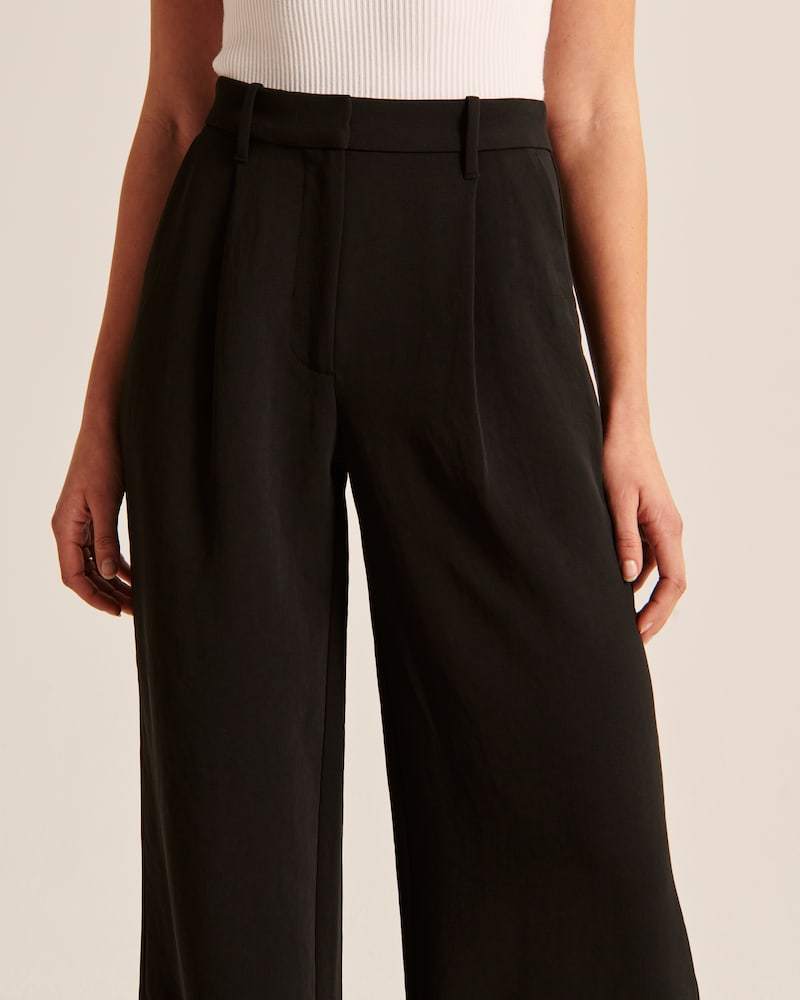 Icy Tailored Crepe Wide-Leg Pants