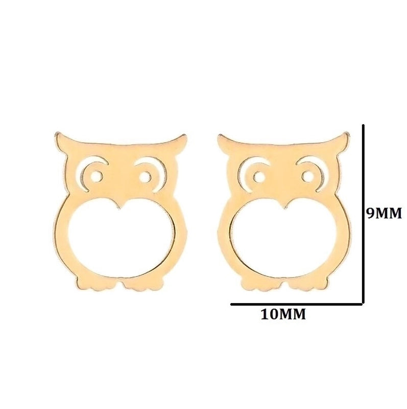 Minimalist Animal 304 Stainless Steel No Inlaid 18K Gold Plated Ear Studs