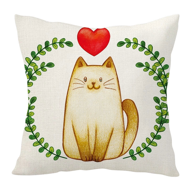 Cute Heart Shape Linen Pillow Cases