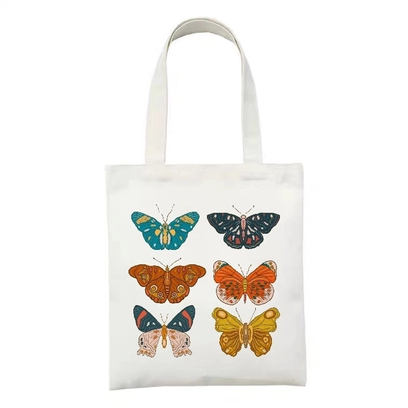 Women's Minimalist Artistic Animal Mushroom Butterfly Shopping Bags