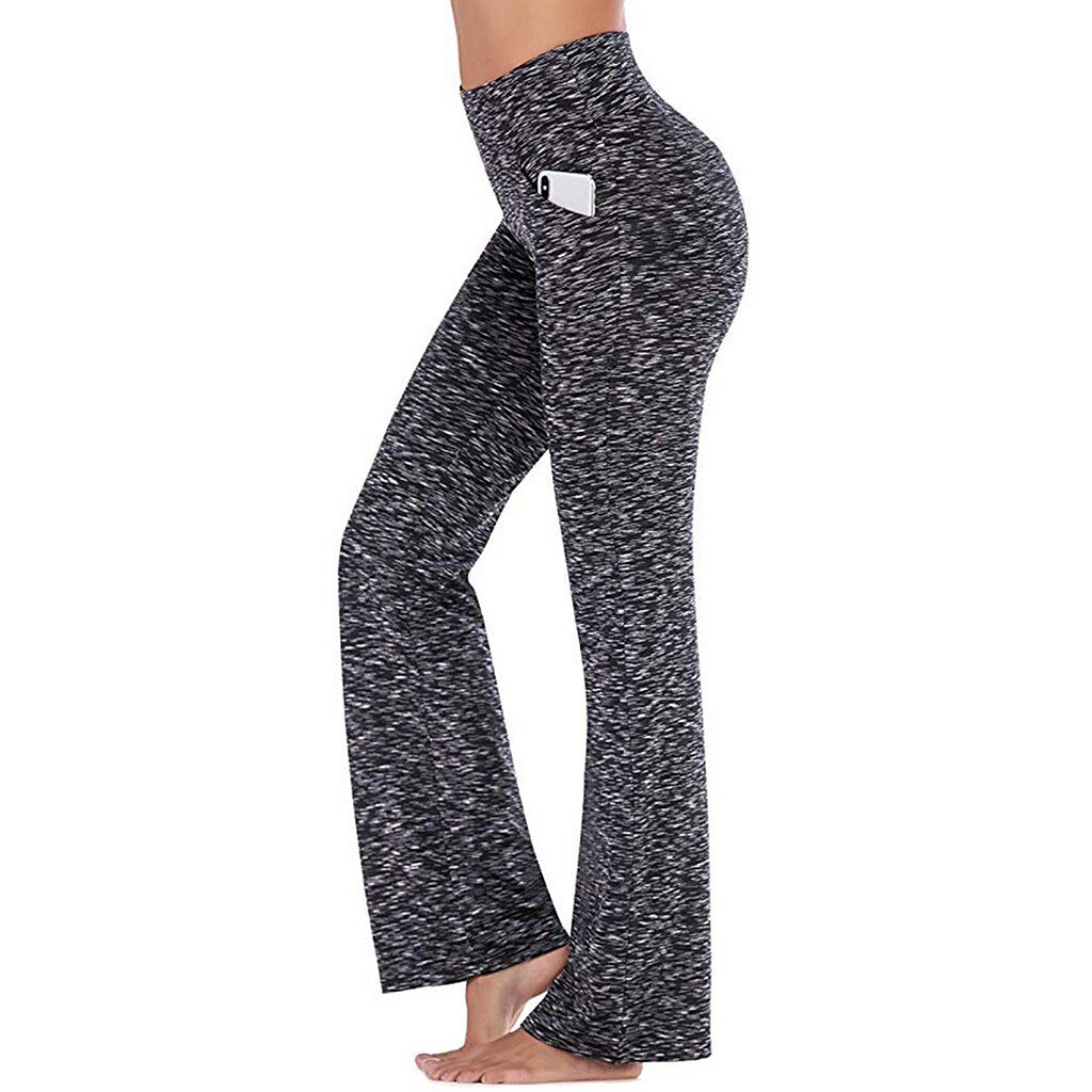 Women's High Waist Yoga Pants Bootcut Flare Leg Tummy Control 4 Way Stretch Quick Dry