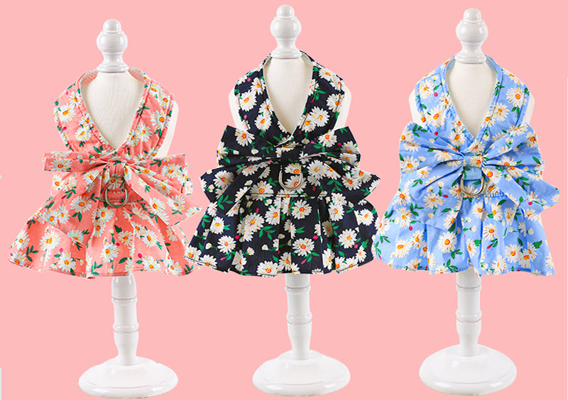 Floral Puppy Dress&Leash Set