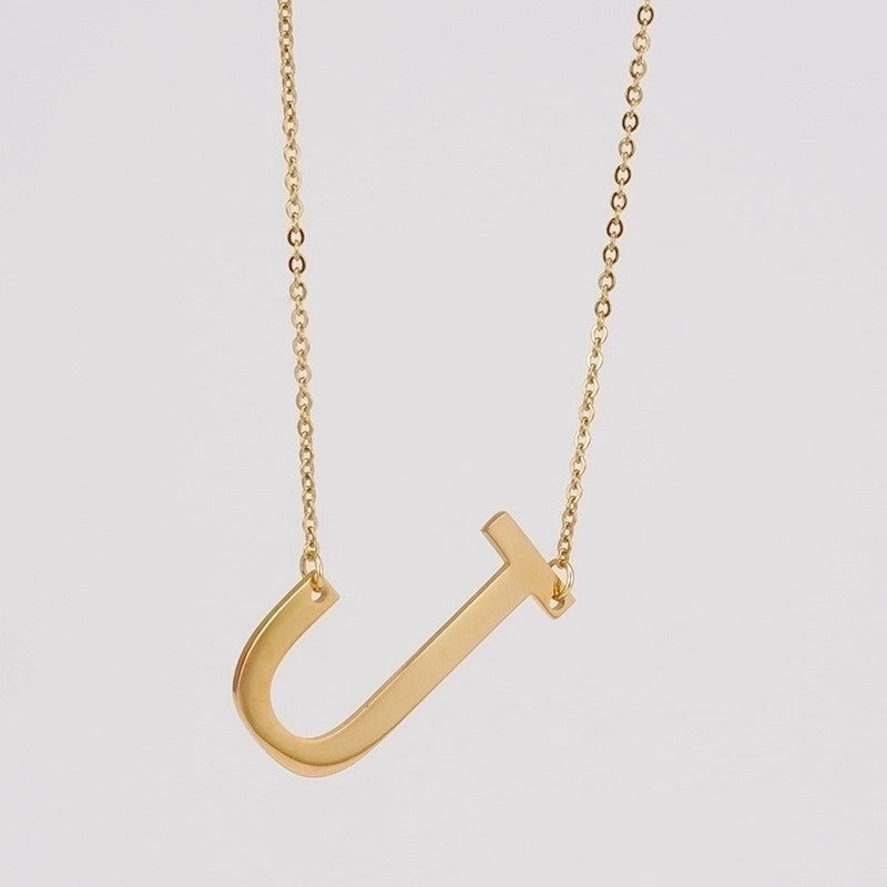 Fashion Letter 304 Stainless Steel 18K Gold Plated Plating Stainless Steel Necklaces