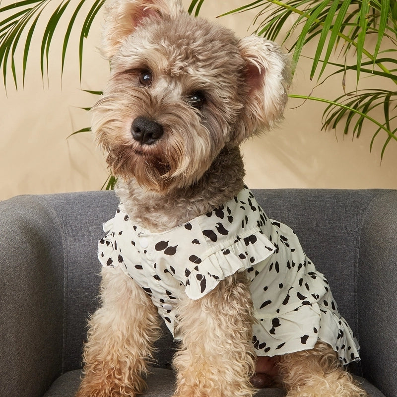 Cartoon Style Polyester Polka Dots Pet Clothing