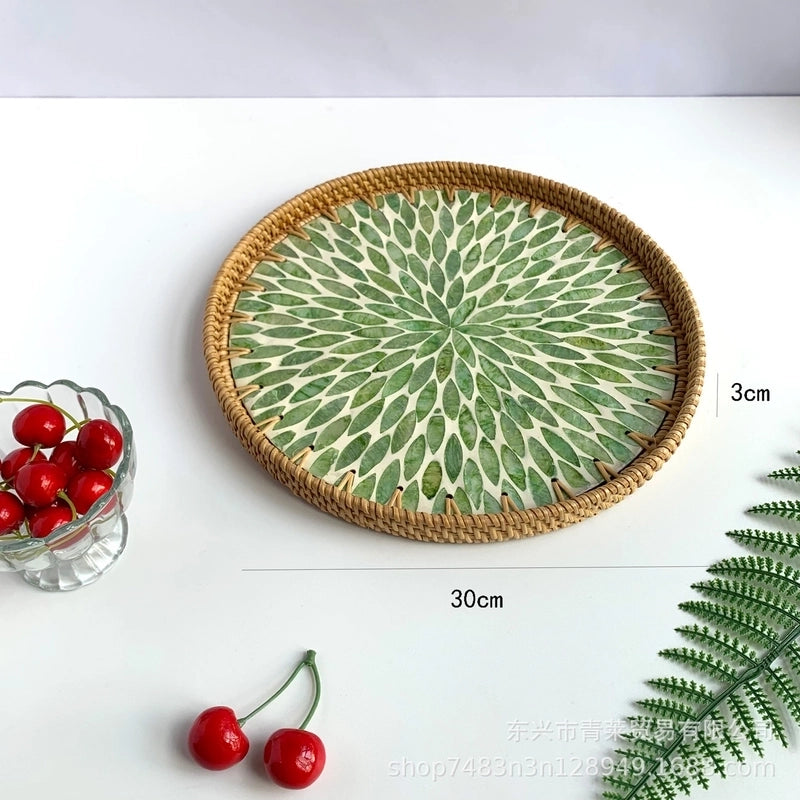 Pastoral Flower Grass Shell Fruit Plate