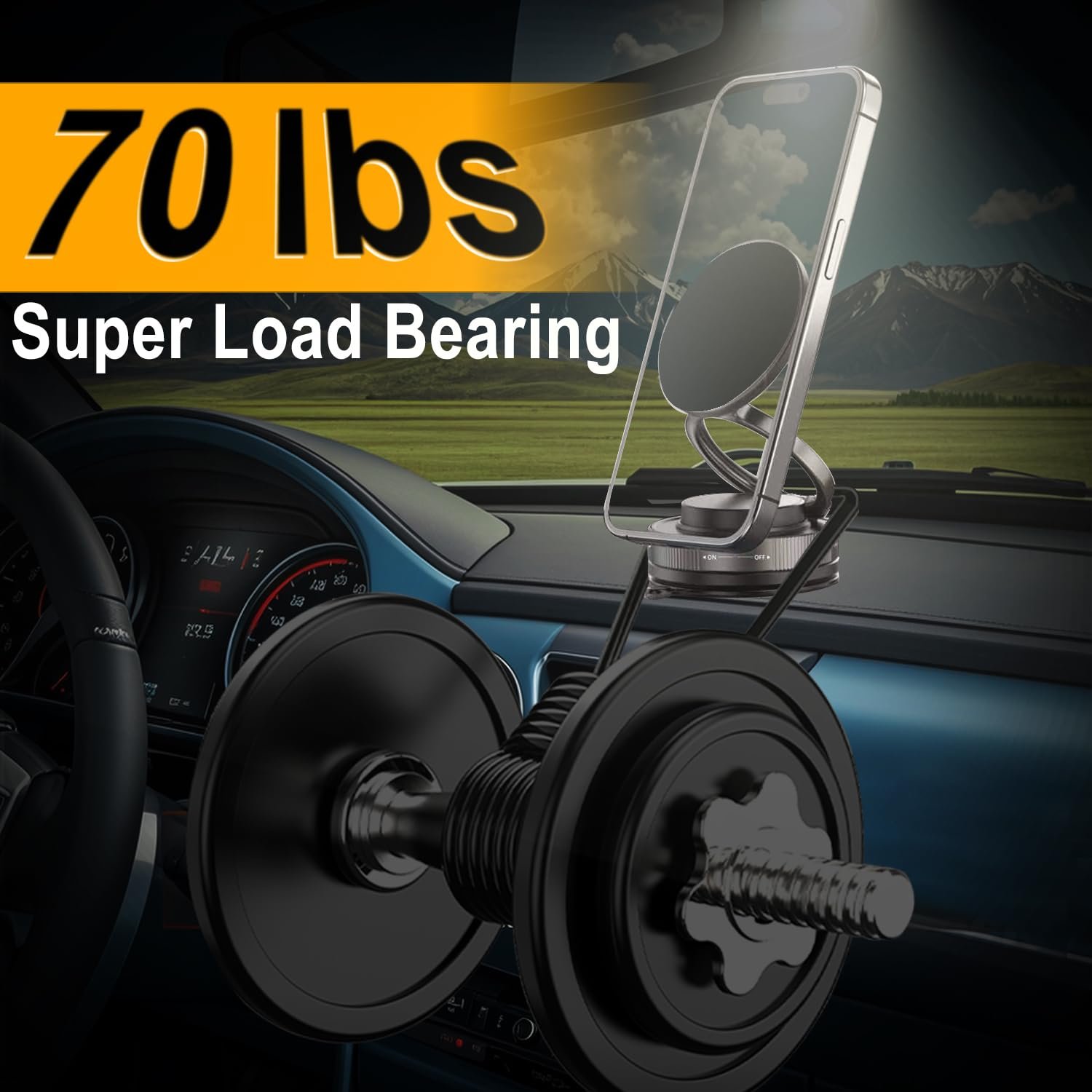 360° Adjustable Vacuum Magnetic Phone Holder for Car