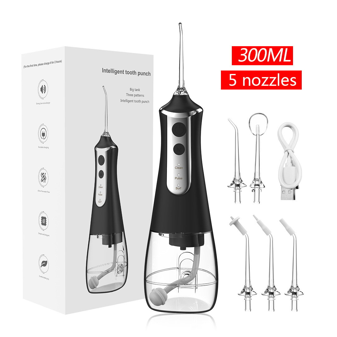 Teeth Cleaning with 3 Modes 4 Jet Tips IPX6 Waterproof Teethfloss for Home Travel .300ML Water Tank Water Flosser