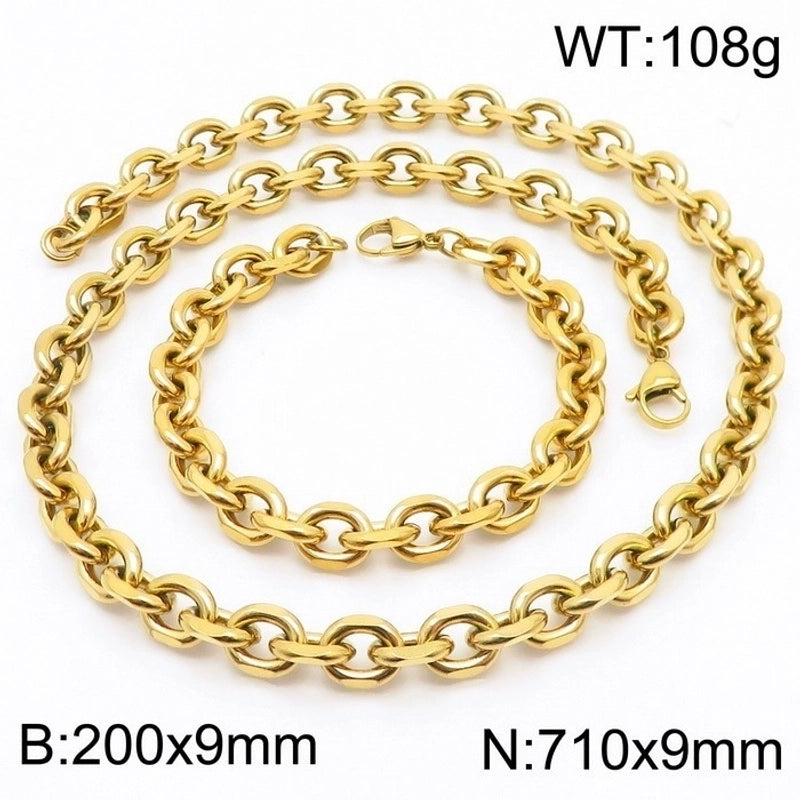 Titanium Steel 18K Gold Plated Fashion Plating Geometric Necklace