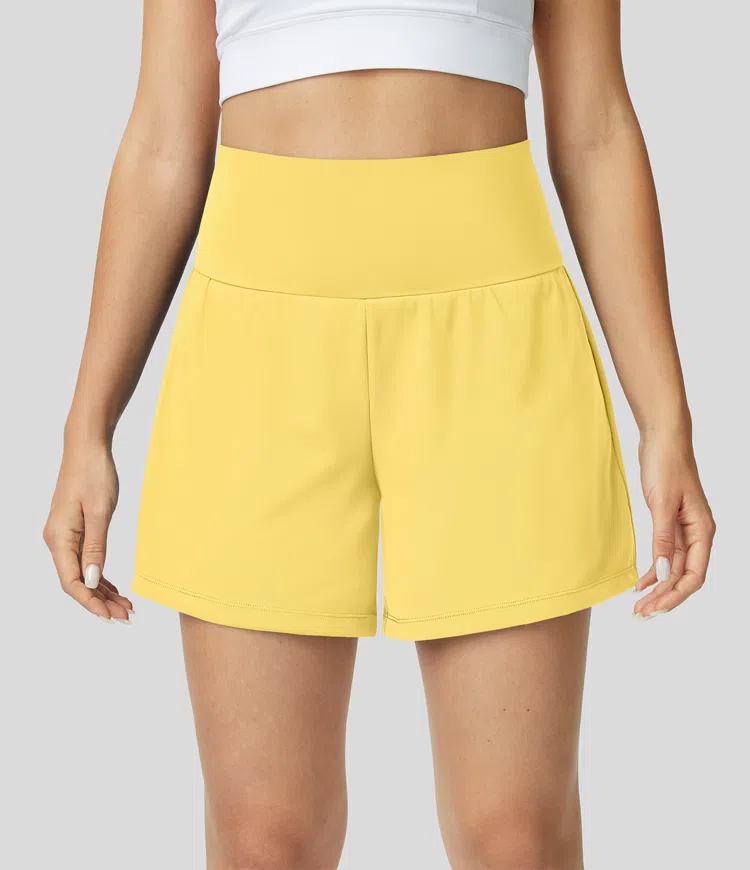 ⚡7 Packs for $24.98⚡Super High Waisted Back Pocket & Side Hidden Pocket 2-in-1 Yoga Shorts, 7/14 Color Sets