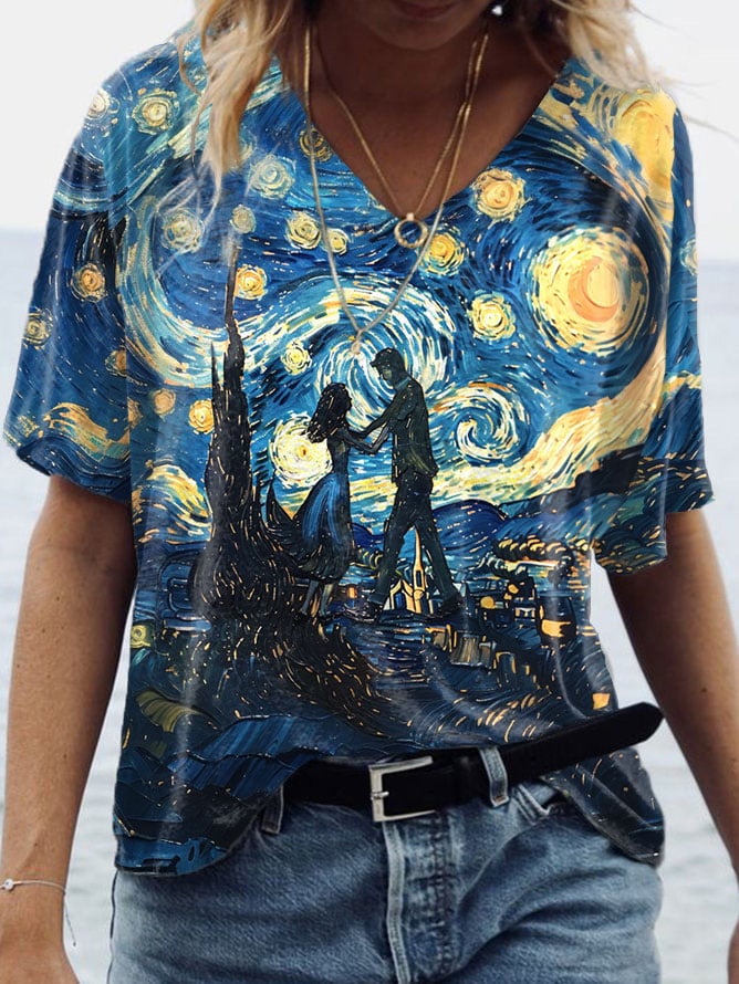 Women's Van Gogh Art Print T-Shirt