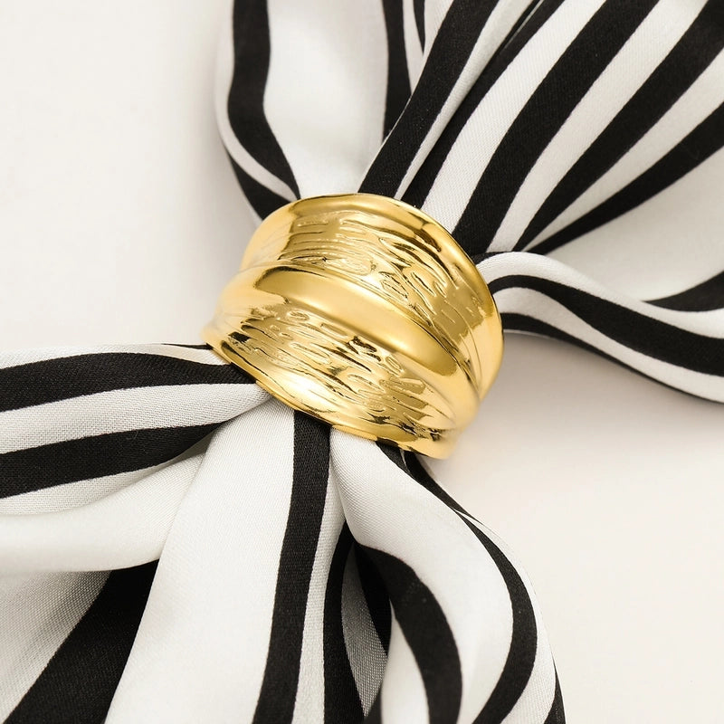Elegant Geometric Titanium Steel Women's Scarf Ring