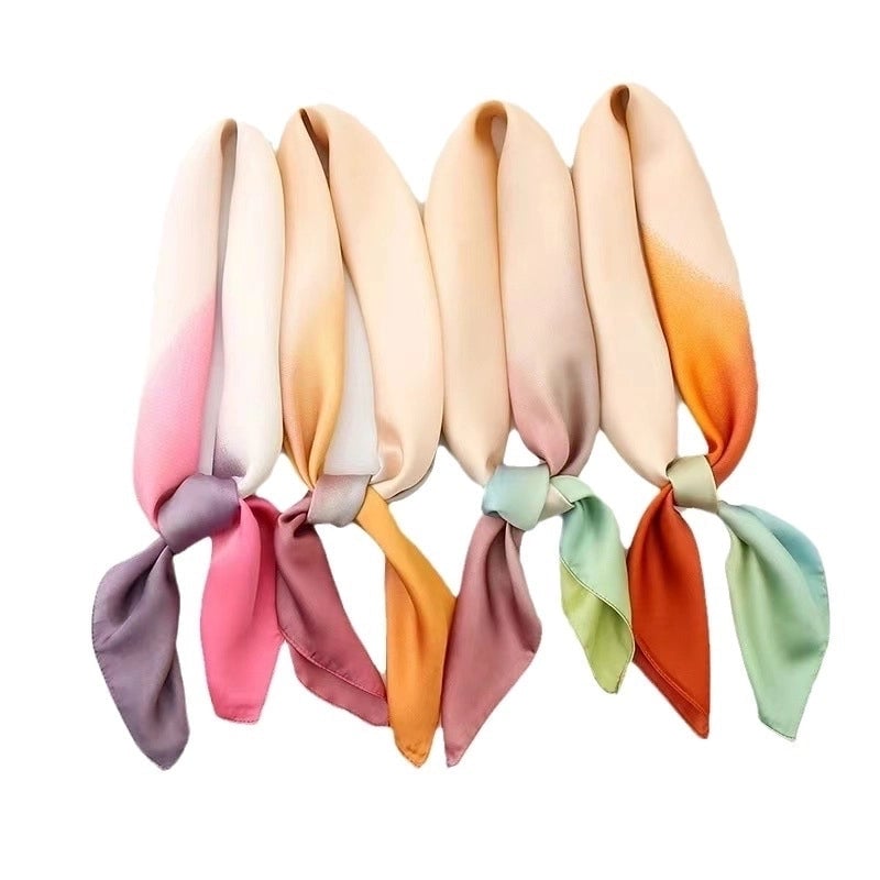 Women's Elegant Basic Color Block Polyester Printing Silk Scarf