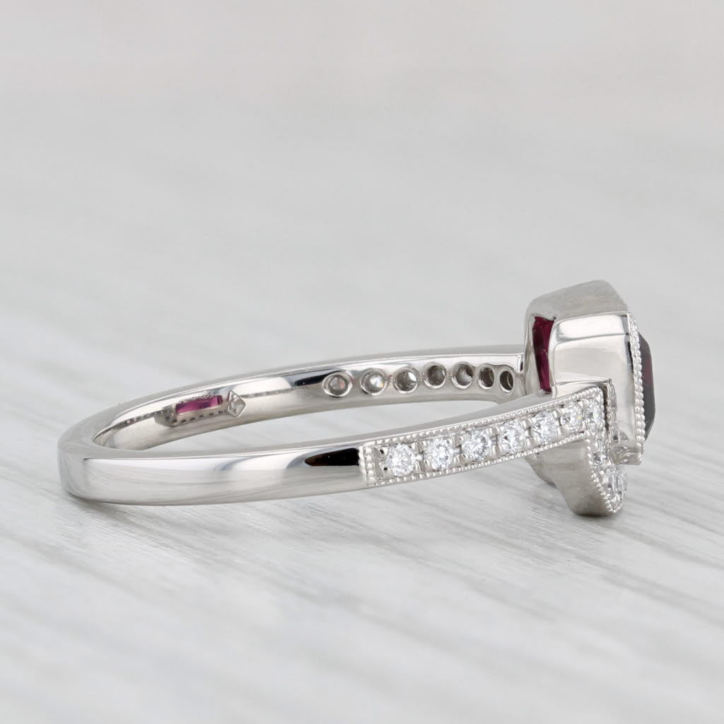New 2.01ctw Rhodolite Garnet Diamond Ring 950 Platinum Size 6.75