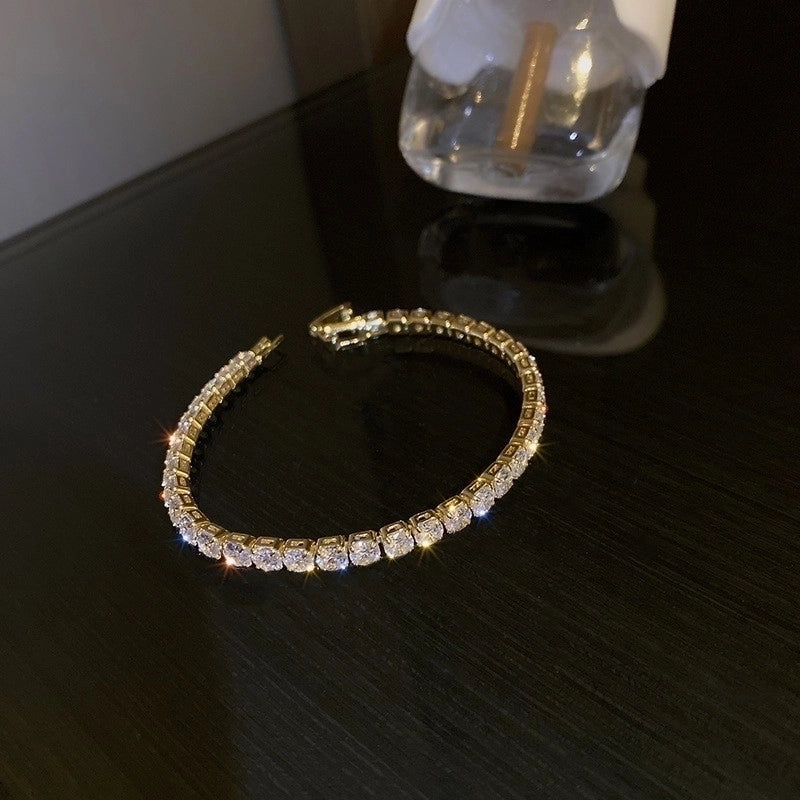 Minimalist Heart Shape Copper Inlay Zircon Bracelets