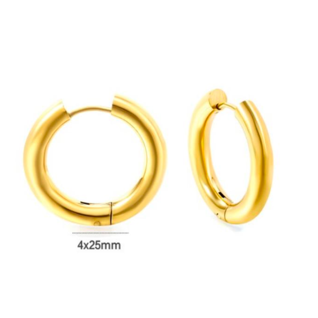 16mm oversized classic hoop - Gold