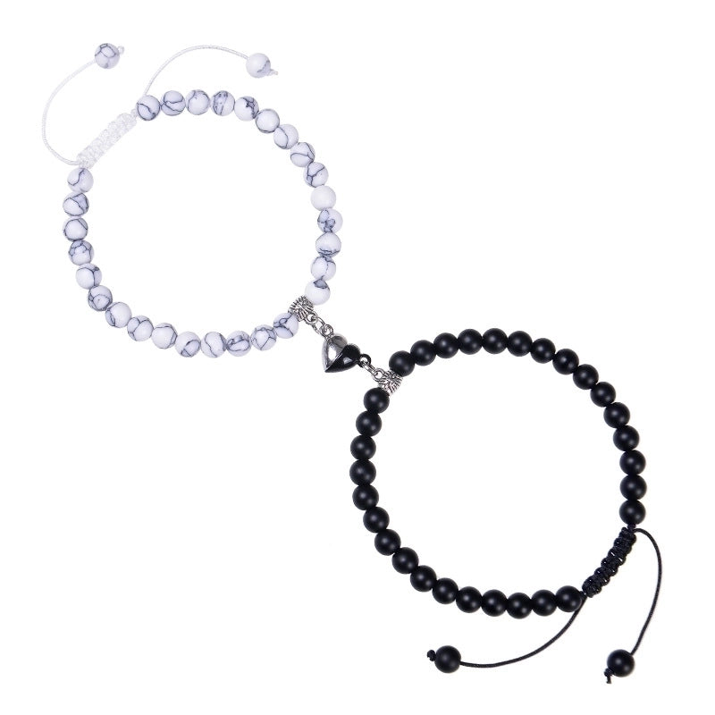 Romantic Heart Shape Natural Stone Handmade Bracelets