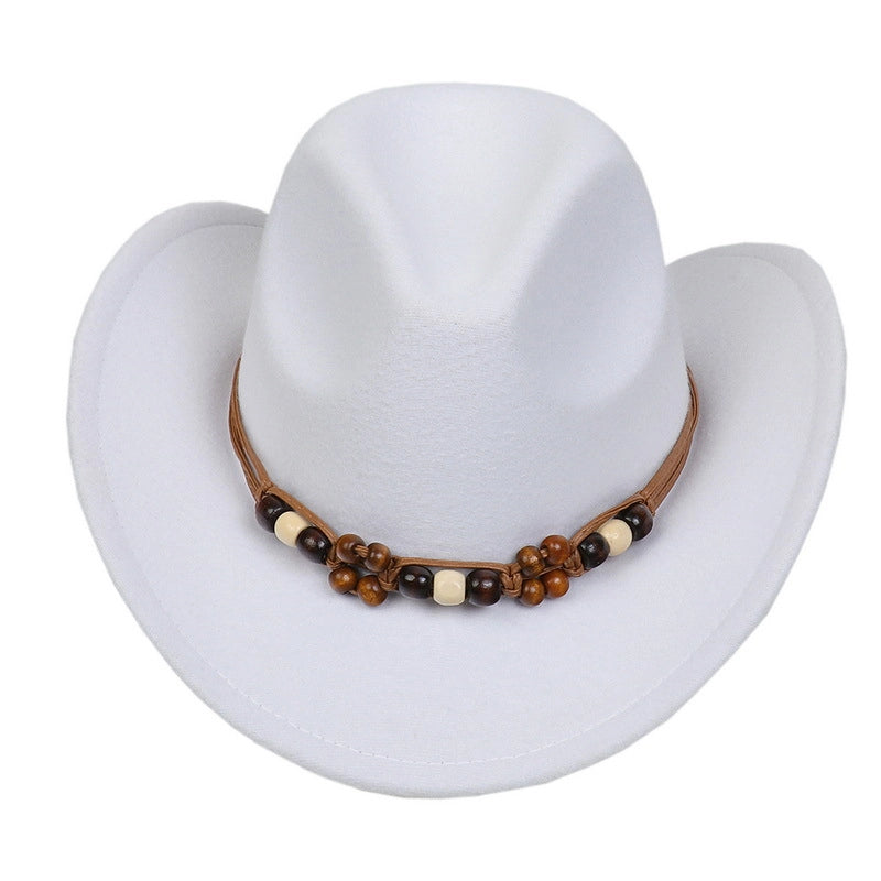 Tibetan Western Denim Top Hat Spring And Autumn New Jazz Hat Big Brim Five-pointed Star Belt Accessories Felt Hat For Men And Women