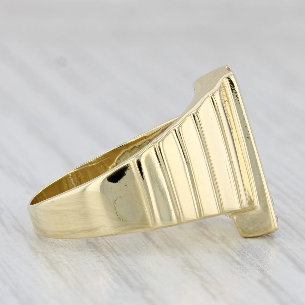 0.23ctw Diamond Beveled Ring 18k Yellow Gold Size 8