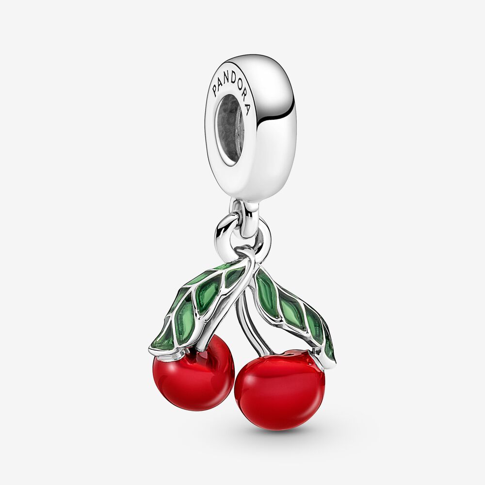 Asymmetrical Cherry Fruit Dangle Pandora Charm