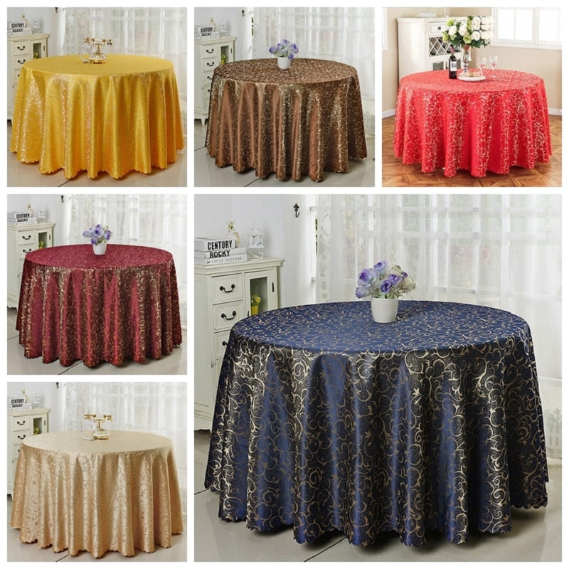 6 Colors Jacquard Tablecloth Cover Damask Pattern for Wedding Hotel