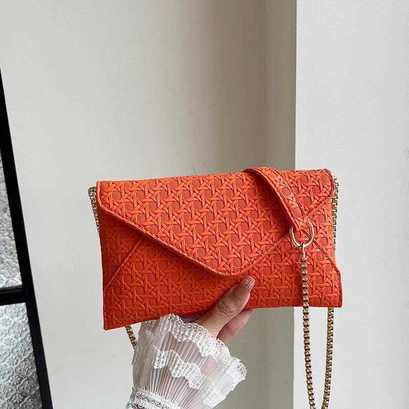 Women's Small Pu Leather Solid Color Streetwear Square Flip Cover Crossbody Bag