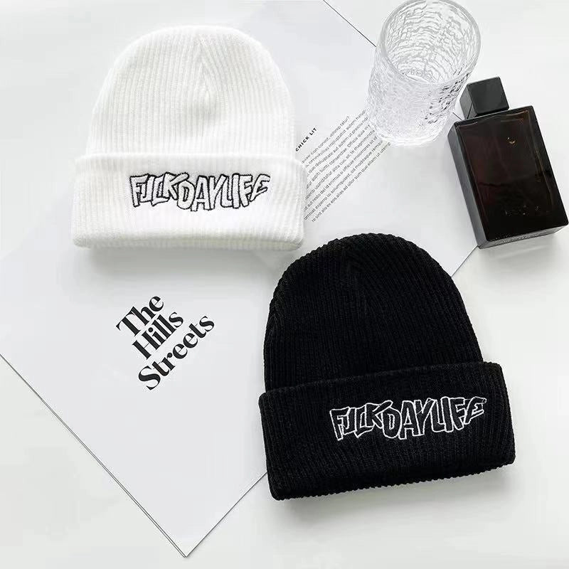 Unisex Basic Minimalist Letter Embroidery Eaveless Wool Cap