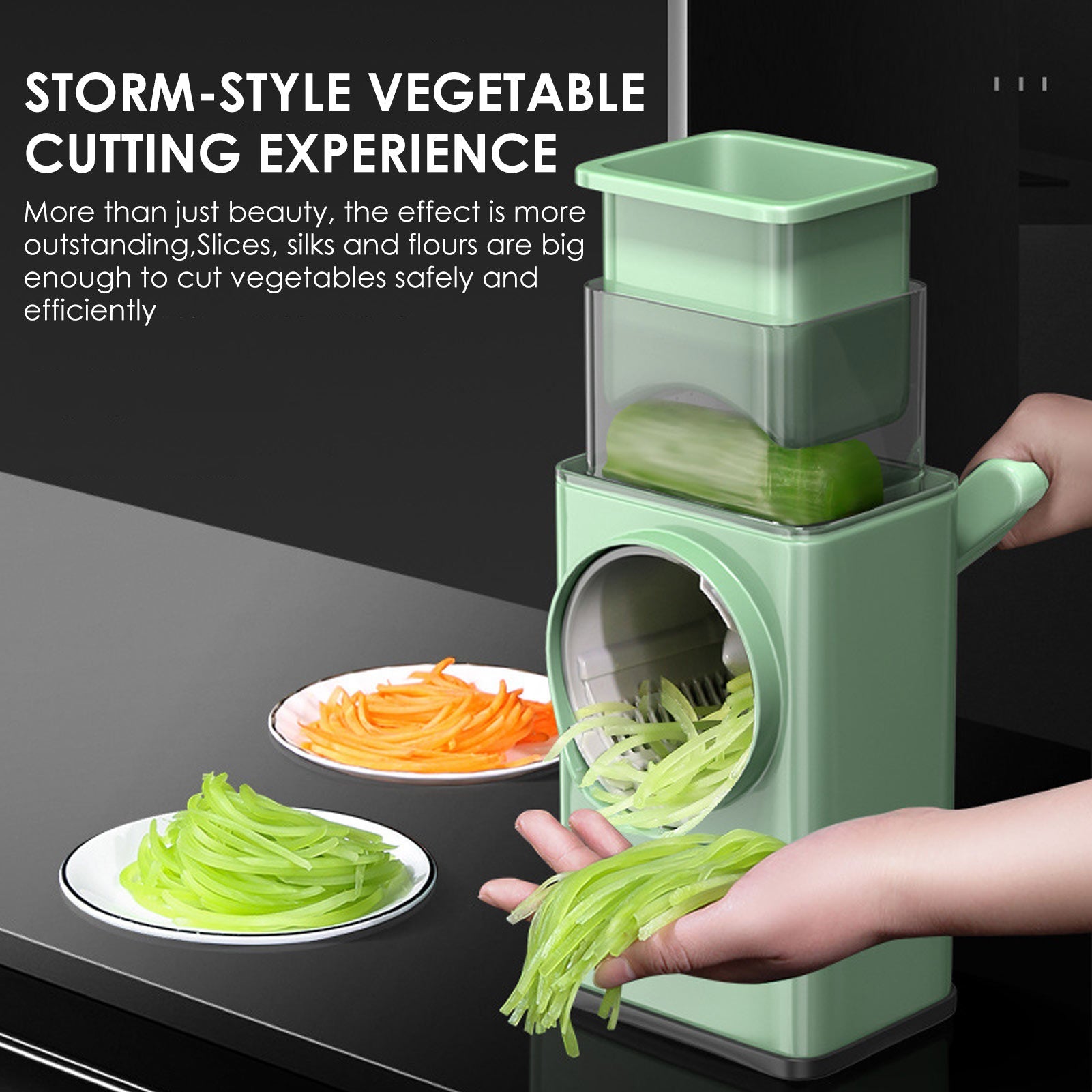 Multi-function Hand Rotary Vegetable Cutter.