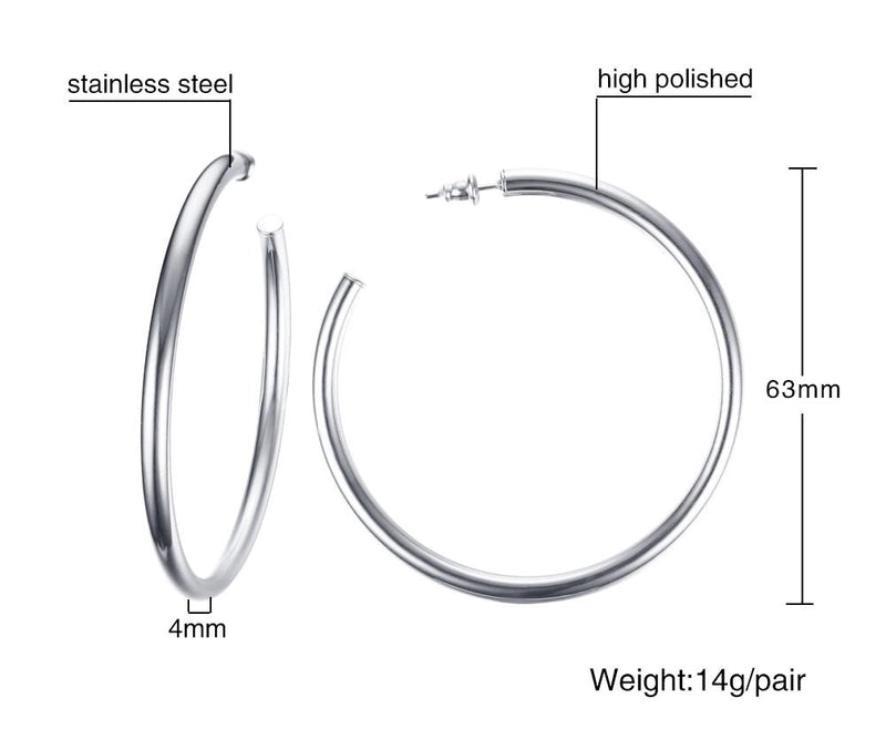 1 Pair Minimalist Solid Color 304 Stainless Steel Gold Plated Stainless Steel Earrings