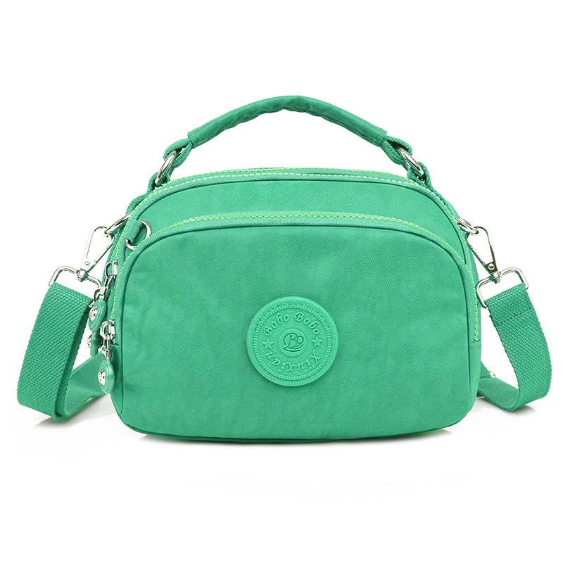 Women's Small Nylon Solid Color Basic Classic Style Square Zipper Crossbody Bag