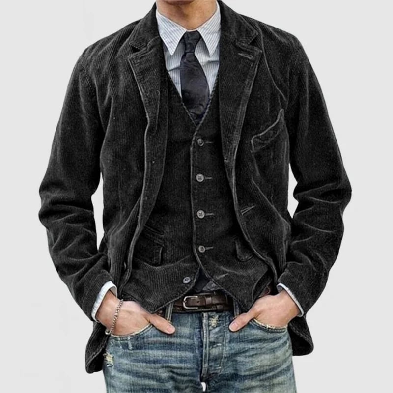 Men's Vintage Corduroy Lapel Jacket