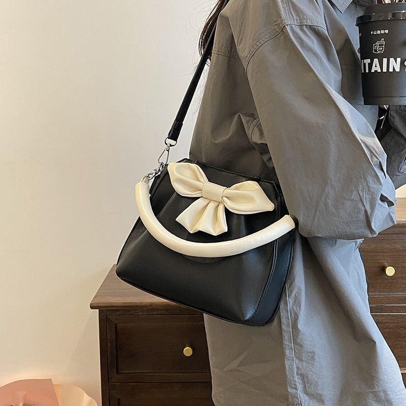 High Style Pleated Black Crossbody Bag