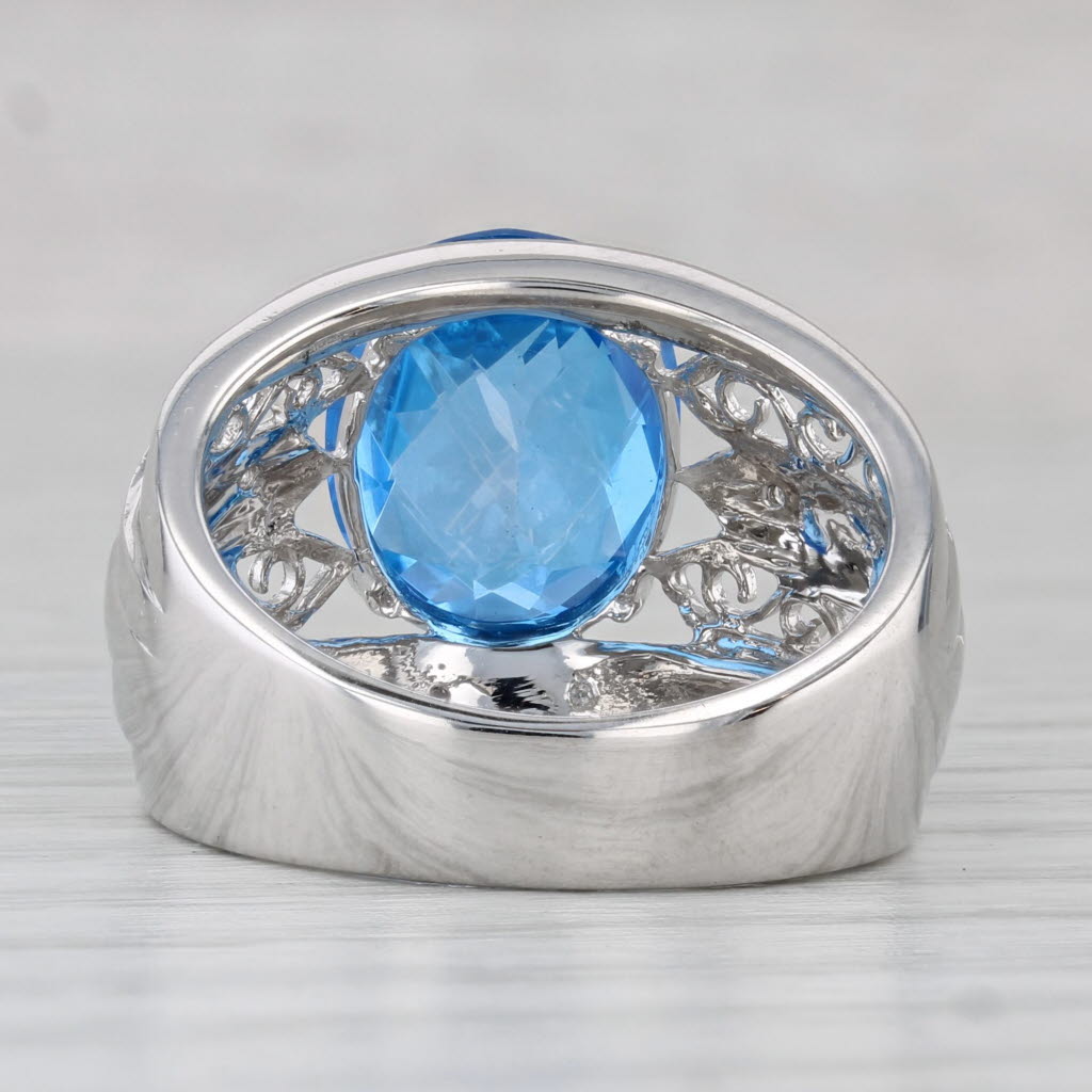 6.06ctw Mystic Topaz Diamond Ring 14k White Gold Size 8 Cocktail