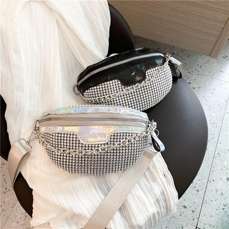 Women's Basic Classic Style Geometric Pu Leather Waist Bags