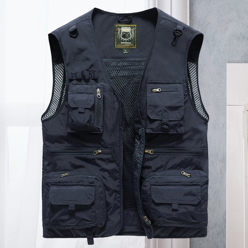 48% OFF Breathable Mesh Zip Cargo Vest