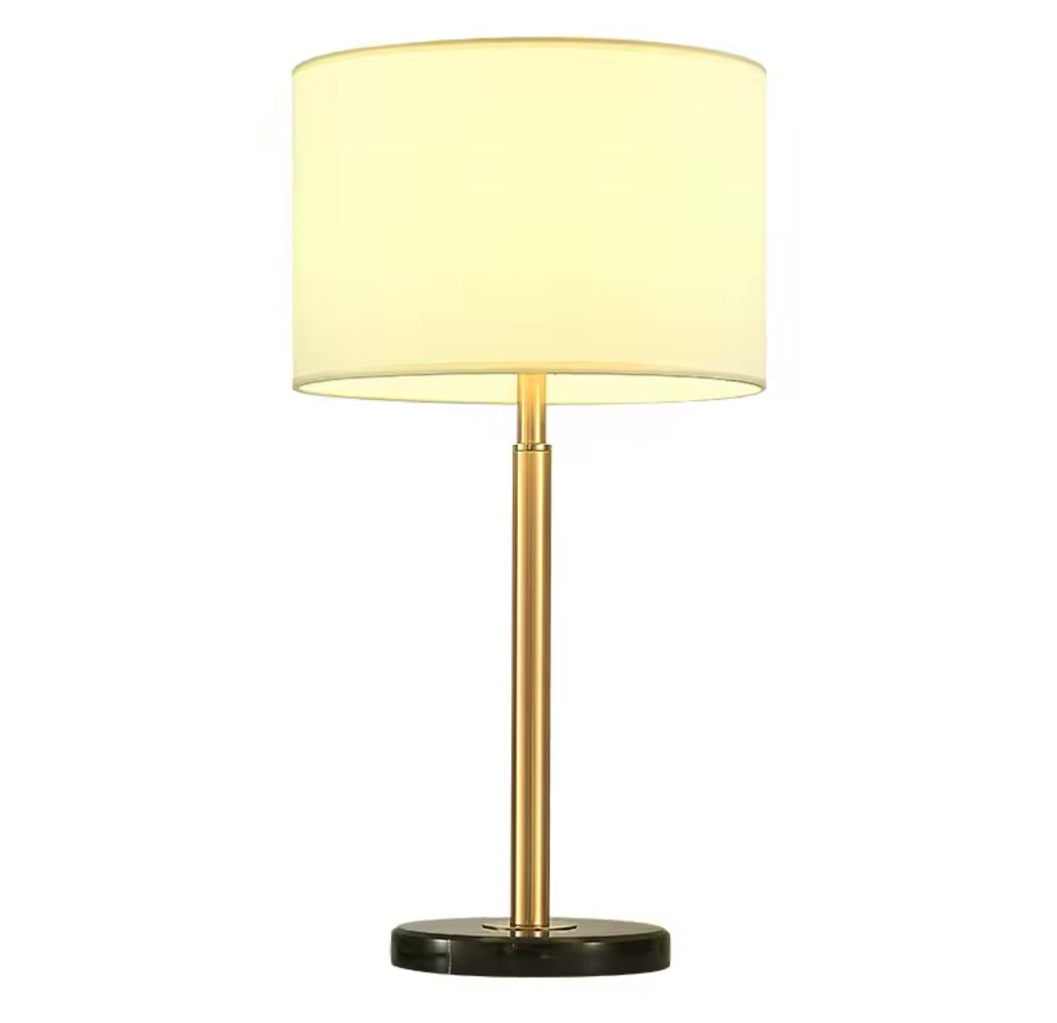 Modern Table Lamp with Golden Base and Fabric Shade