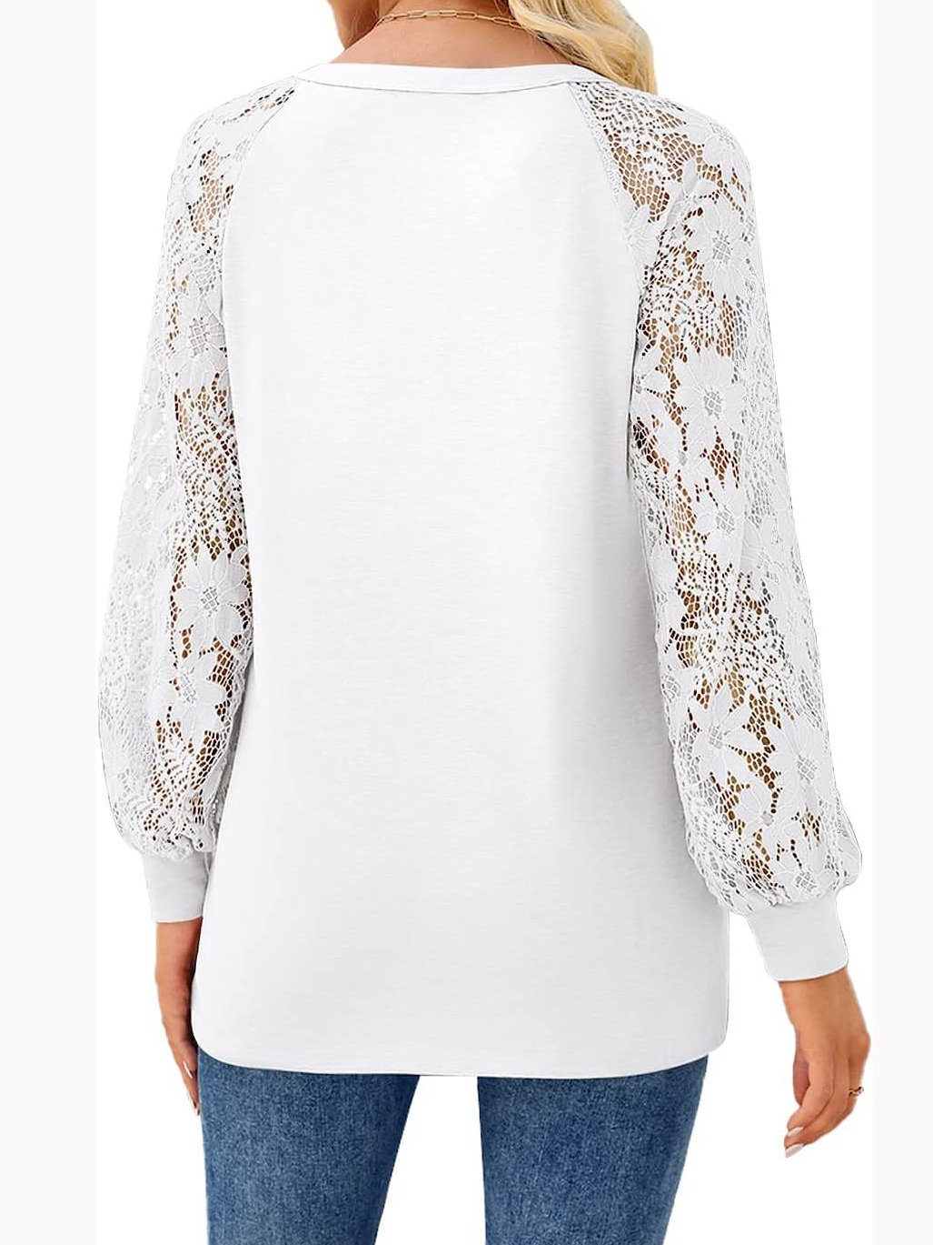 Women's Lace Stitching Long Sleeve T-Shirt