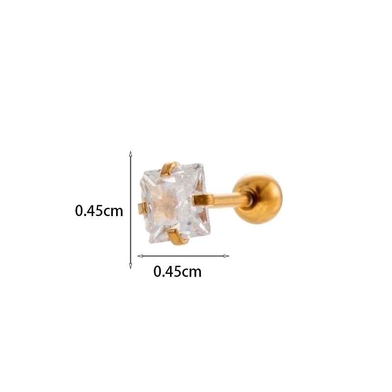 Ear Cartilage Rings & Studs Geometric Copper Plating Artificial Gemstones