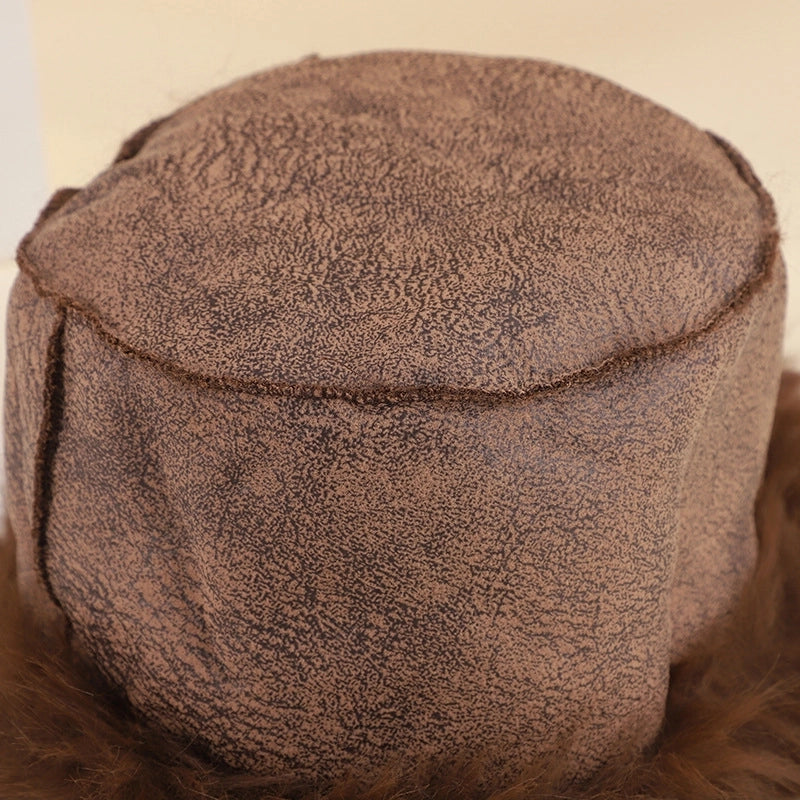 Women's Minimalist Classic Style Solid Color Eaveless Wool Cap