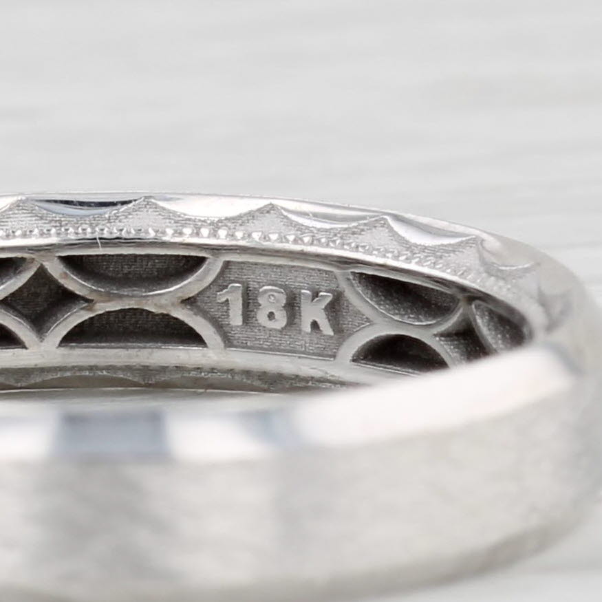 New Tacori Men's Wedding Band Brushed 18k White Gold Size 10.5 Ring