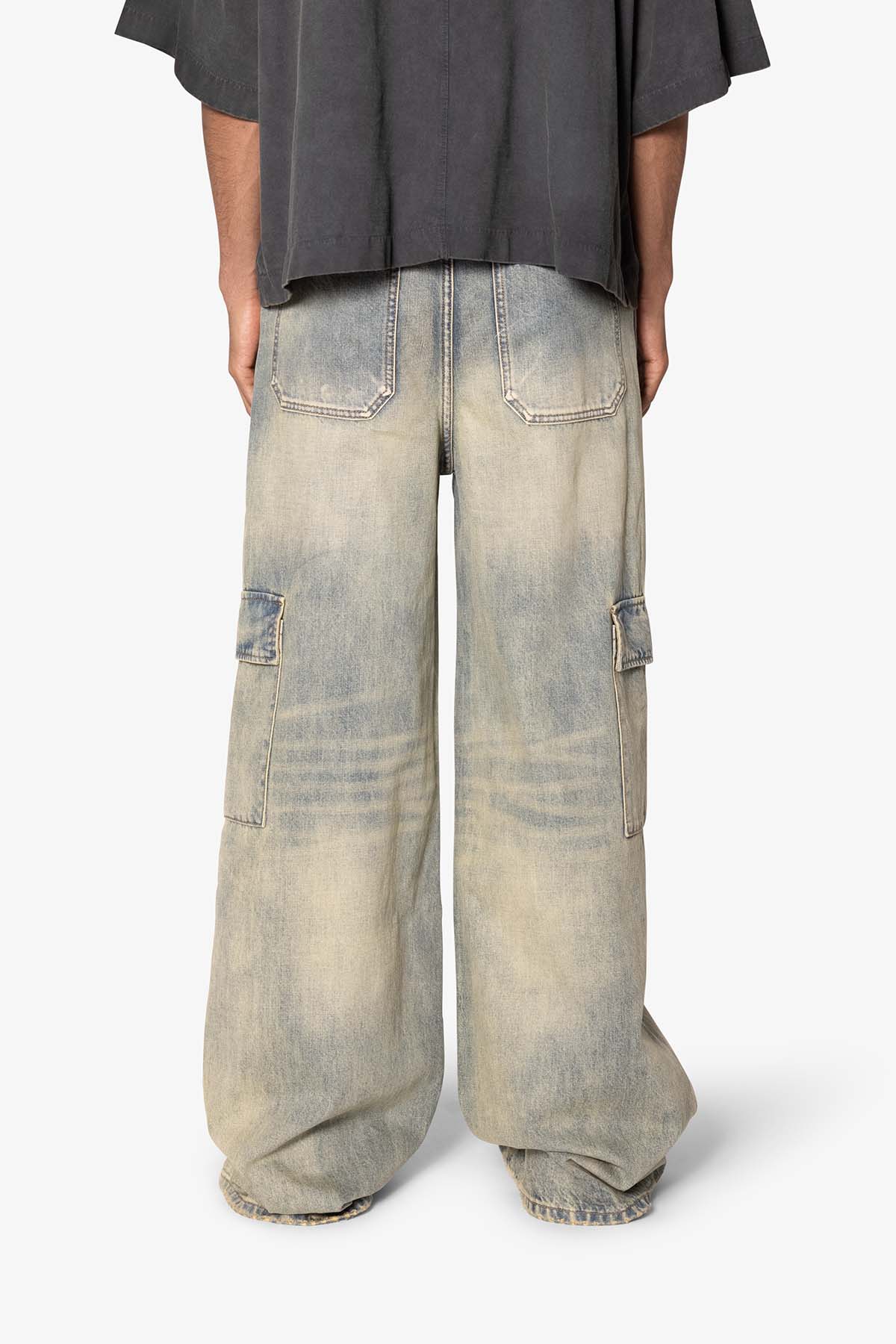 Void Baggy Cargo Denim - Medium Blue