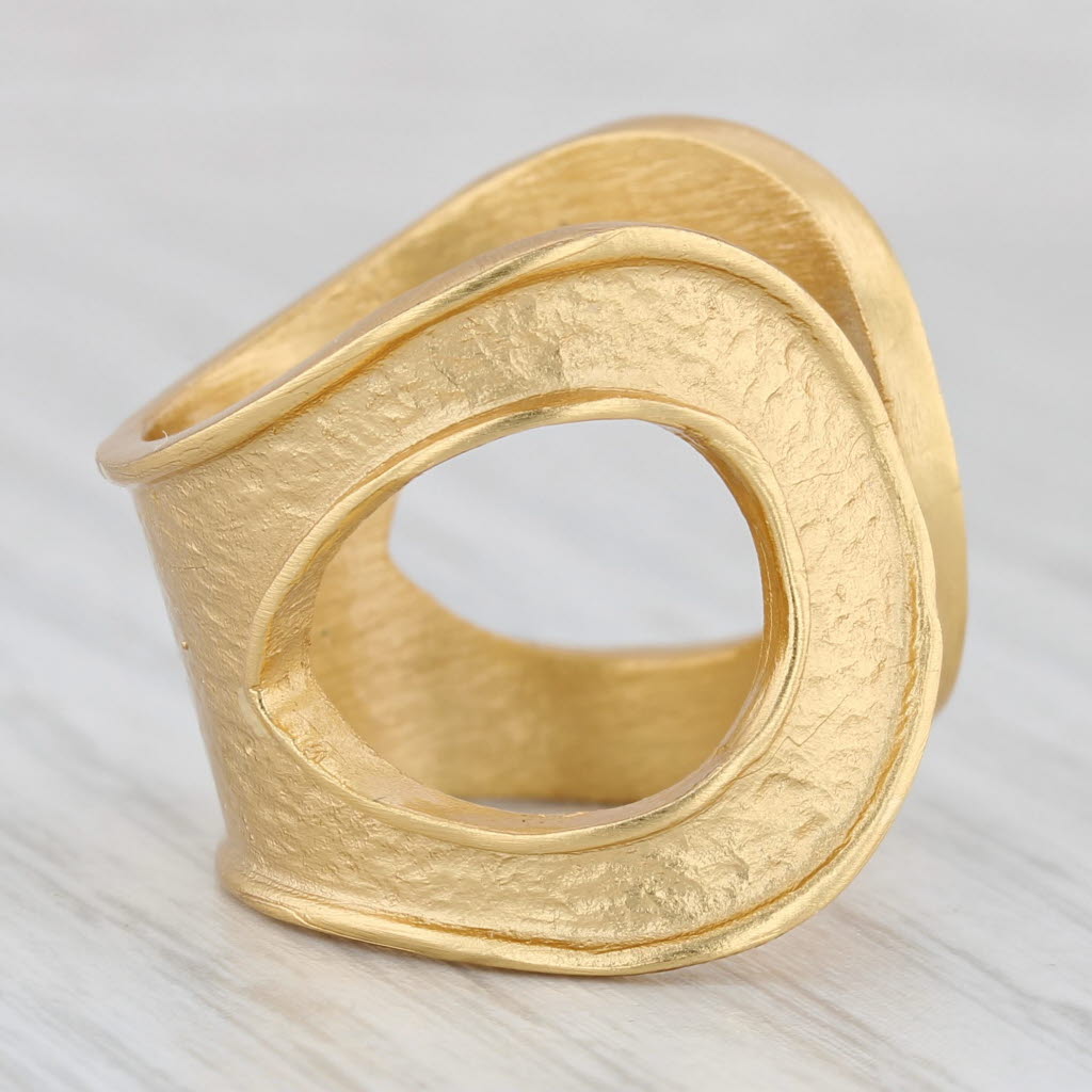 New Stephanie Kantis Statement Cuff Ring Adjustable Size 7 Gold Plated