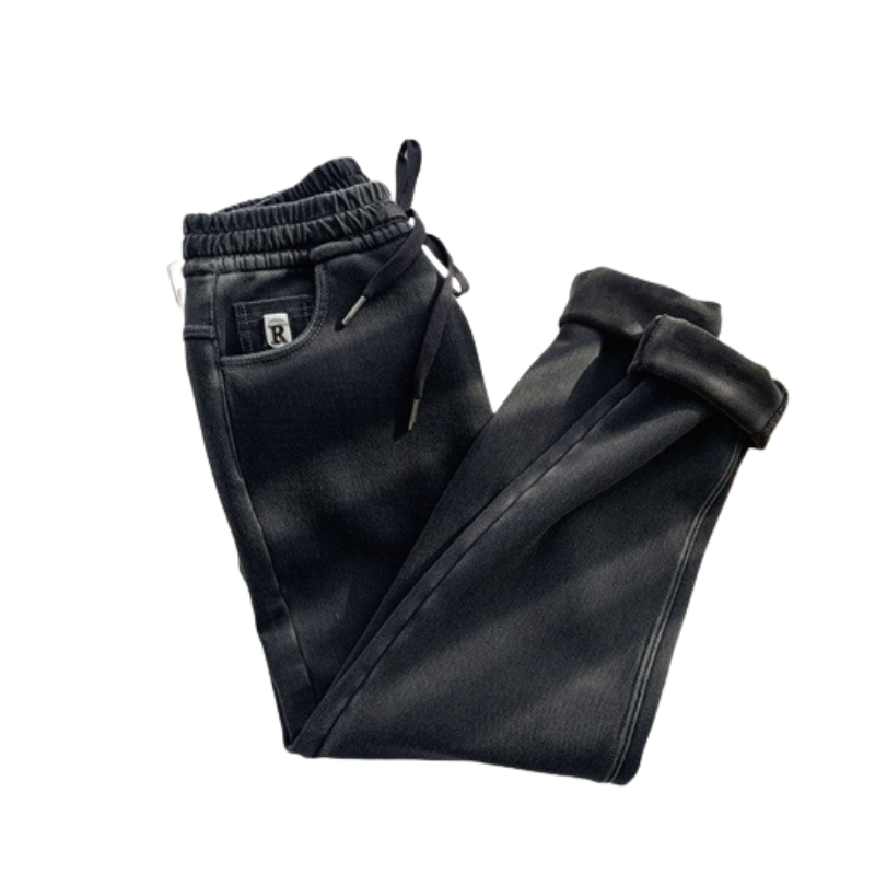 Winter Women Warm High Waist Jeans