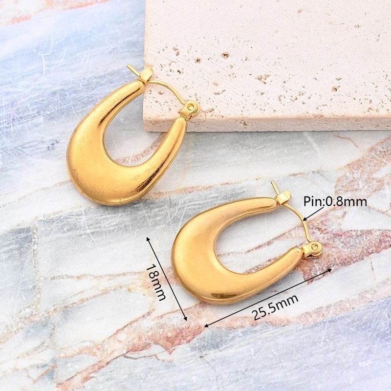 1 Pair/Package IG Style Casual Minimalist Geometric Simple Solid Color Irregular Polishing Plating 304 Stainless Steel 18K Gold Plated Earrings