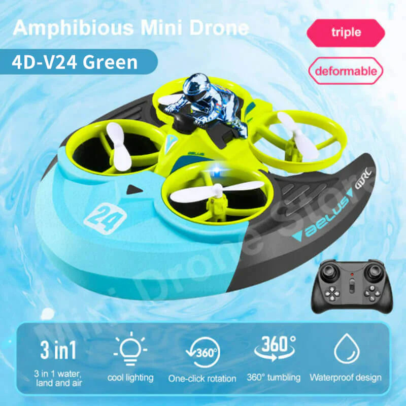 3IN1 4DRC REMOTE CONTROL CAR & BOAT V24 DRONE